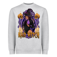 Heather Grey Bad Witch Black Woman Heavyweight Sweatshirt - texasbilliewilder