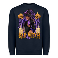 Navy Bad Witch Black Woman Heavyweight Sweatshirt - texasbilliewilder