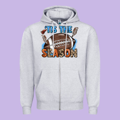 Tis The Season Lightning Bolt Zipper Hoodie Designed By Howdyjamesfarm