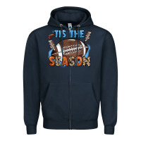 Navy Tis the season lightning bolt Zipper Hoodie - HowdyJamesFarm