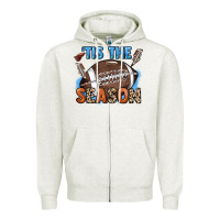 Oatmeal Heather Tis the season lightning bolt Zipper Hoodie - HowdyJamesFarm