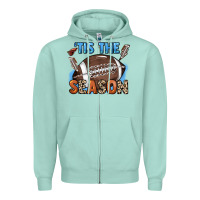 Seafoam Tis the season lightning bolt Zipper Hoodie - HowdyJamesFarm