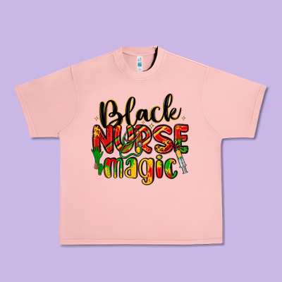 Black Nurse Magic Urban Heavy Tee Designed By Lillyallendesigns