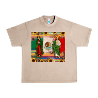 French Oak mexico flag our lady of guadalupe san judas sunflower Urban Heavy Tee - JahusDesignShop
