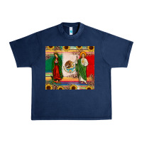 Navy mexico flag our lady of guadalupe san judas sunflower Urban Heavy Tee - JahusDesignShop
