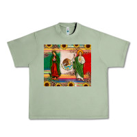 Oil Green mexico flag our lady of guadalupe san judas sunflower Urban Heavy Tee - JahusDesignShop