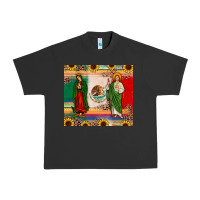 Pigment Black mexico flag our lady of guadalupe san judas sunflower Urban Heavy Tee - JahusDesignShop