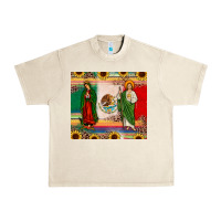 Sandshell mexico flag our lady of guadalupe san judas sunflower Urban Heavy Tee - JahusDesignShop