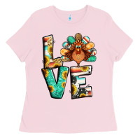 Bubblegum Pink love thanksgiving Ladies Tee - Jasminsmagicworld
