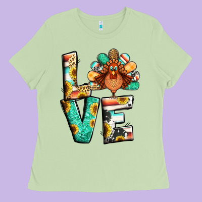 Love Thanksgiving Ladies Tee Designed By Jasminsmagicworld