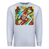 Heather Grey softball coffee cup and bat with leopard seamless pattern bbs Premium Sweatshirt - BundleAndBundleShop