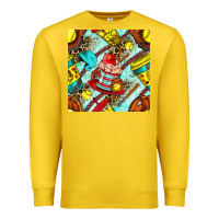 Lemon softball coffee cup and bat with leopard seamless pattern bbs Premium Sweatshirt - BundleAndBundleShop