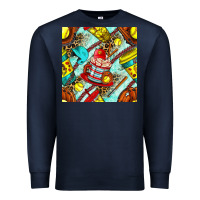Navy softball coffee cup and bat with leopard seamless pattern bbs Premium Sweatshirt - BundleAndBundleShop