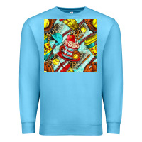 Ocean Blue softball coffee cup and bat with leopard seamless pattern bbs Premium Sweatshirt - BundleAndBundleShop