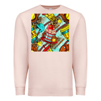 Pale Pink softball coffee cup and bat with leopard seamless pattern bbs Premium Sweatshirt - BundleAndBundleShop