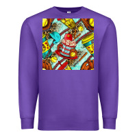 Purple softball coffee cup and bat with leopard seamless pattern bbs Premium Sweatshirt - BundleAndBundleShop