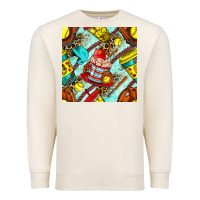 Sandshell softball coffee cup and bat with leopard seamless pattern bbs Premium Sweatshirt - BundleAndBundleShop