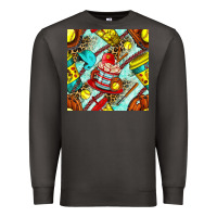 Smoke softball coffee cup and bat with leopard seamless pattern bbs Premium Sweatshirt - BundleAndBundleShop