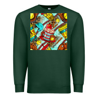 Sports Green softball coffee cup and bat with leopard seamless pattern bbs Premium Sweatshirt - BundleAndBundleShop