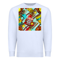 White softball coffee cup and bat with leopard seamless pattern bbs Premium Sweatshirt - BundleAndBundleShop