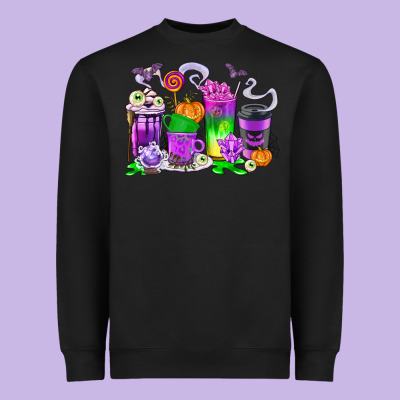 Halloween Coffee Cups Heavyweight Sweatshirt Designed By Texasbilliewilder