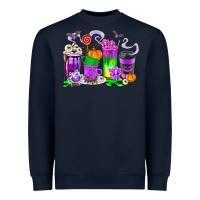 Navy Halloween Coffee Cups Heavyweight Sweatshirt - texasbilliewilder