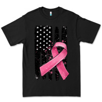 Black breast cancer ribbon american flag Premium Tee - MaliasSmallBusiness