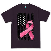 Plum breast cancer ribbon american flag Premium Tee - MaliasSmallBusiness