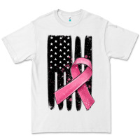 White breast cancer ribbon american flag Premium Tee - MaliasSmallBusiness