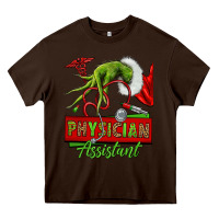 Chocolate Brown christmas character hand physician assistant Heavy Core Tee - NancyCooperArtShop