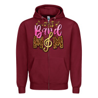 Burgundy Band Mom Mother's Day Zipper Hoodie - CowGirlArtShop