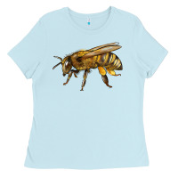 Baby Blue Bee Side Ladies Tee - LillyAllenDesigns