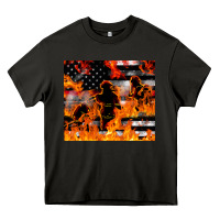 Asphalt firefighter thin red lin Heavy Core Tee - LillyAllenDesigns