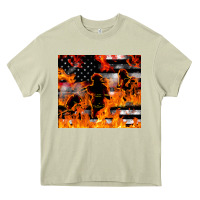 Mossy firefighter thin red lin Heavy Core Tee - LillyAllenDesigns