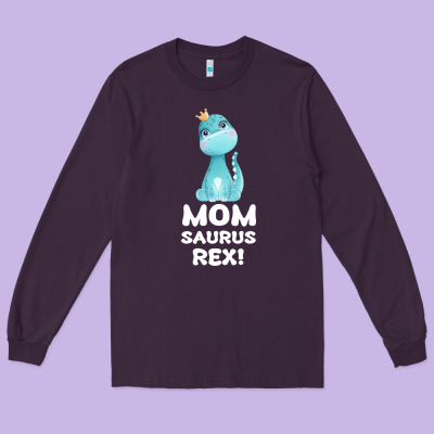 Mommy Saurus Rex Mom Mom Gift Dino Long Sleeve Tee Designed By Bettercallsaul