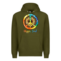 Army Green Hippie  Soul Premium Hoodie - JahusDesignShop
