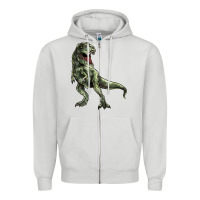Dove Grey T-rex Zipper Hoodie - HowdyJamesFarm