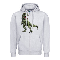 Heather Grey T-rex Zipper Hoodie - HowdyJamesFarm