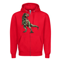 Red T-rex Zipper Hoodie - HowdyJamesFarm