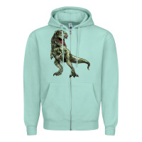 Seafoam T-rex Zipper Hoodie - HowdyJamesFarm