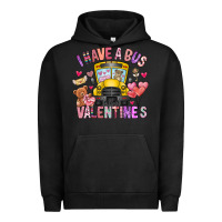 Pigment Black i have a bus full of valentines Urban Hoodie - CowhideDigitalArt
