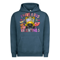 Pigment Midnight Navy i have a bus full of valentines Urban Hoodie - CowhideDigitalArt