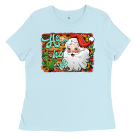 Baby Blue ho ho ho santa claus Ladies Tee - Jasminsmagicworld