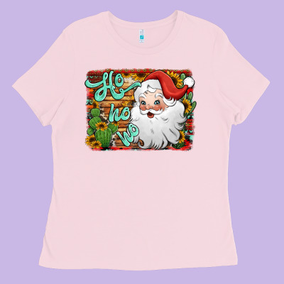 Ho Ho Ho Santa Claus Ladies Tee Designed By Jasminsmagicworld