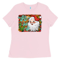 Bubblegum Pink ho ho ho santa claus Ladies Tee - Jasminsmagicworld
