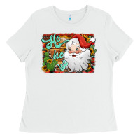 White ho ho ho santa claus Ladies Tee - Jasminsmagicworld