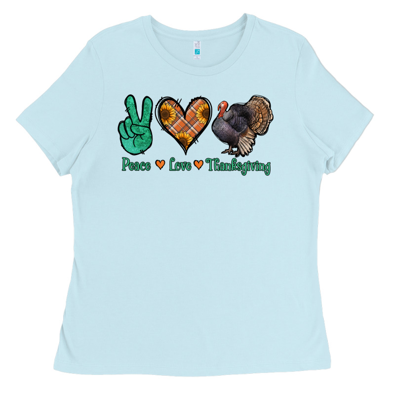 Peace Love Thanksgiving Ladies Tee by Jasminsmagicworld | Teevron