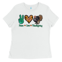 White peace love thanksgiving Ladies Tee - Jasminsmagicworld