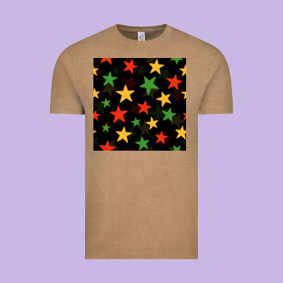 African Color Stars Seamless Pattern Vintage Tee Designed By Bundleandbundleshop