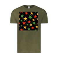 Vintage Olive african color stars seamless pattern Vintage Tee - BundleAndBundleShop